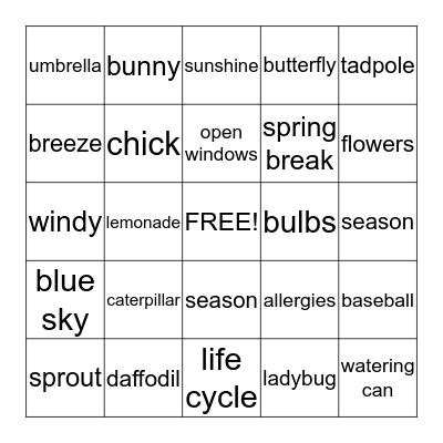 SPRING BINGO Card