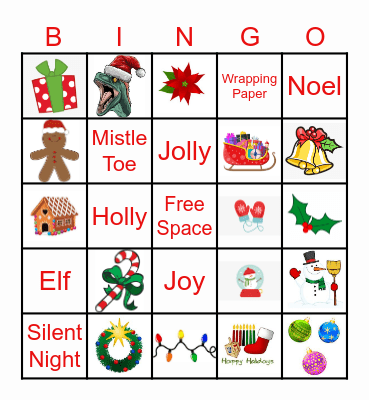 Holiday Icon Bingo Card