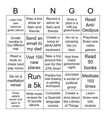2025 BINGOALS Bingo Card