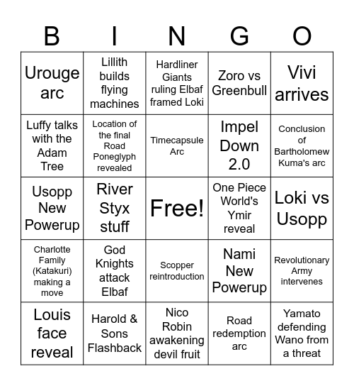Rej Elbaf Bingo Card