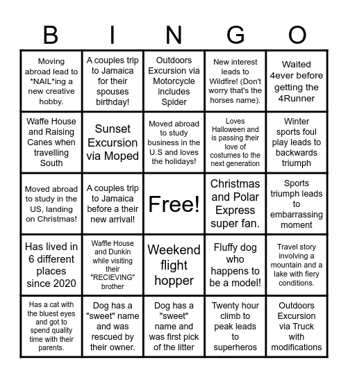 Team Bonding Q4 Bingo Card