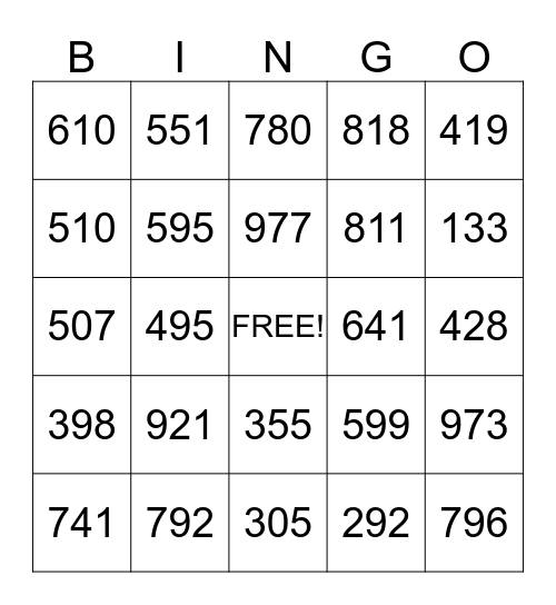 Dewey BINGO Card
