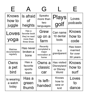 Crown Council's Annual Event Bingo Card