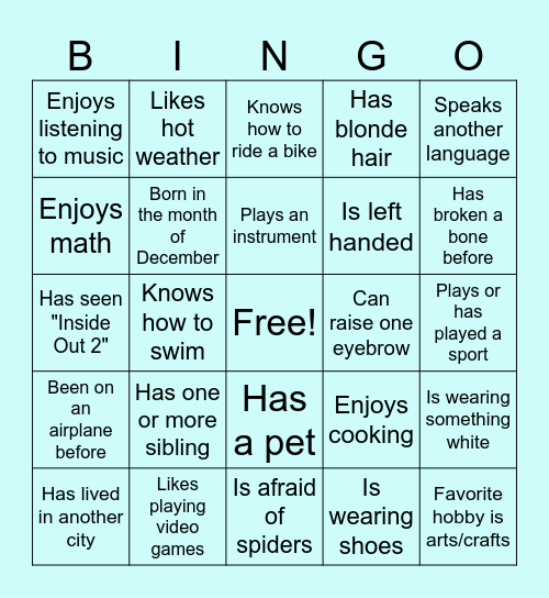 BINGO Card