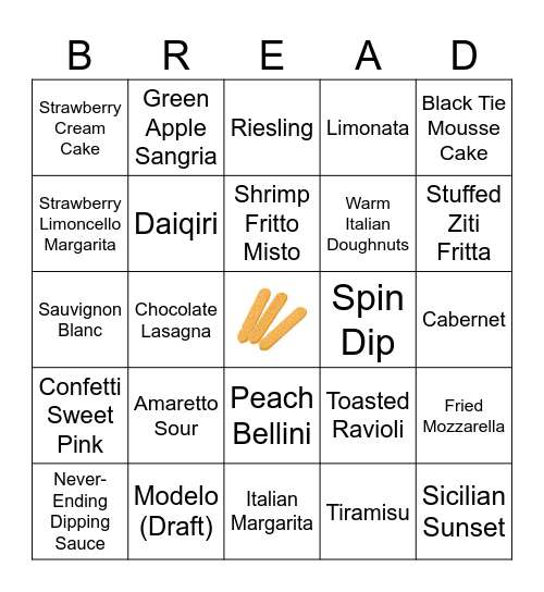 Breadstick Bingo! Bingo Card