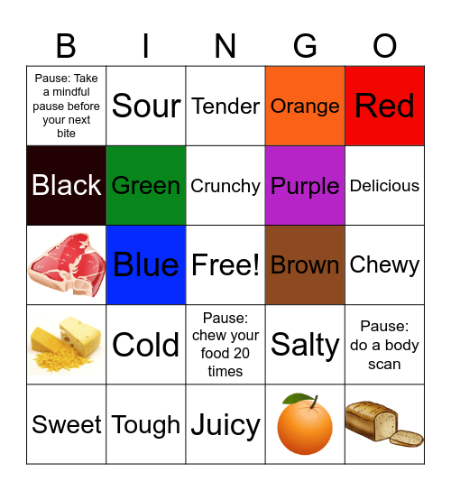 Holiday Mindful Eating Bingo! Bingo Card