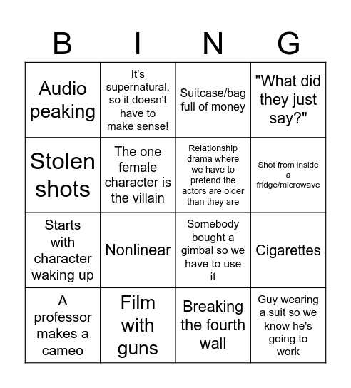 Delta Film Festival Bingo Card