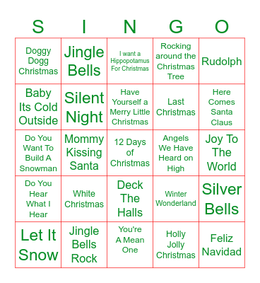 Christmas Bingo Card