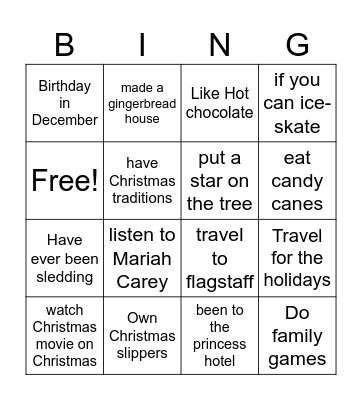 Christmas BINGO Card