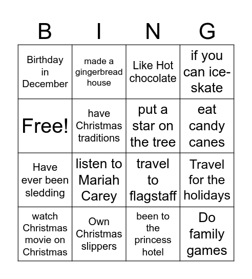 Christmas BINGO Card