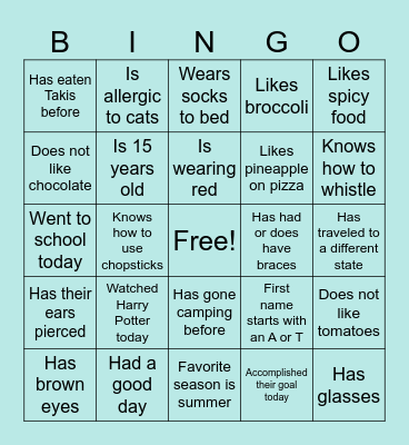 BINGO Card