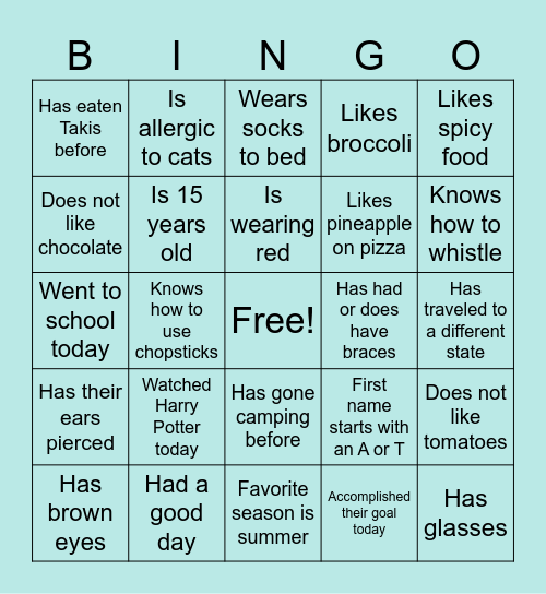 BINGO Card