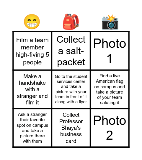 Amazing Hunt Bingo Card