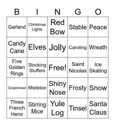 SHS BINGO Card