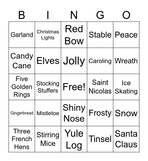 SHS BINGO Card