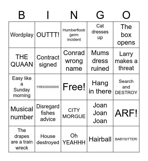 Cat in the Hat Bingo Card