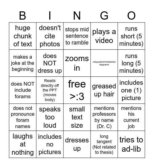 Da Bingooo Bingo Card