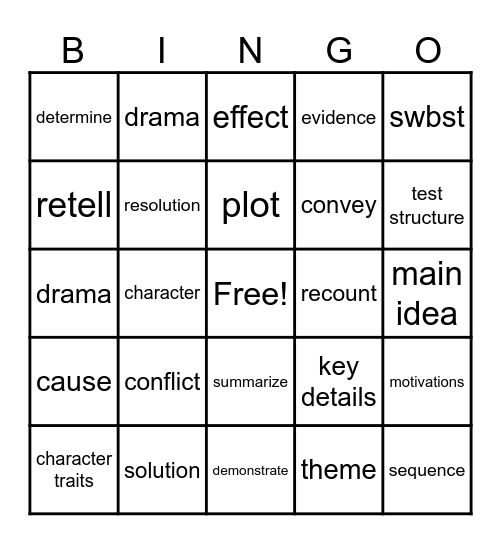 Lesson 11 Bingo Card