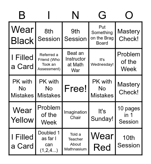December Bingo Card