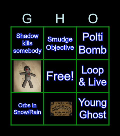 Phasmophobia Bingo Card