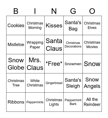 2024 Xmas Bingo Card