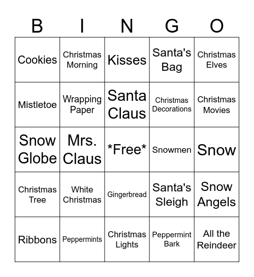 2024 Xmas Bingo Card