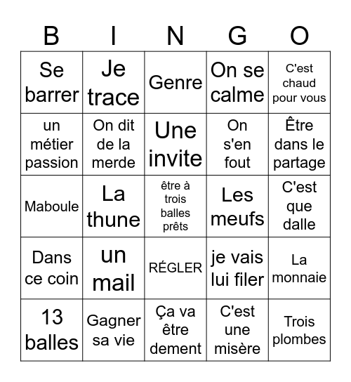 13 euros Bingo Card