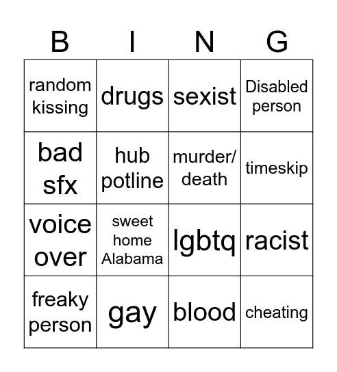 tt Bingo Card