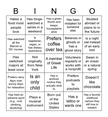 NMLI Bingo! Bingo Card