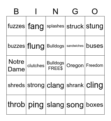 Aaron College L63 Bingo Card