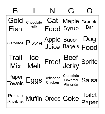 Costco Service Bingo Card
