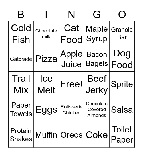 Costco Service Bingo Card