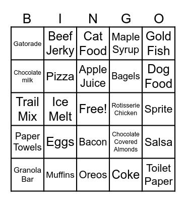 Costco Service Bingo Card