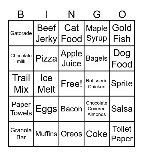 Costco Service Bingo Card