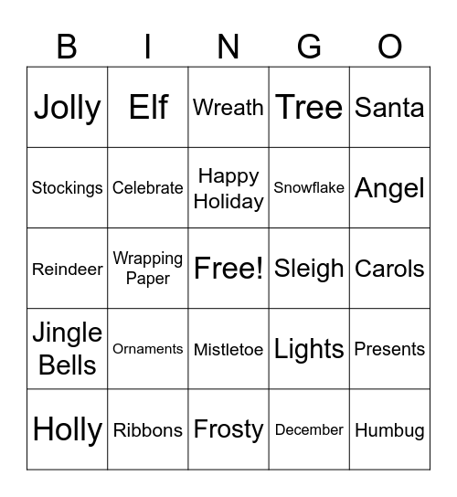Christmas Bingo Card