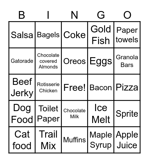 Costco Service Bingo Card