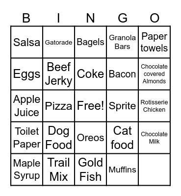 Costco Service Bingo Card