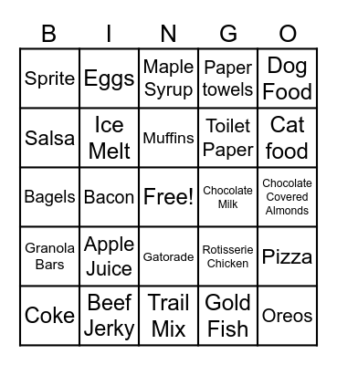 Costco Service Bingo Card