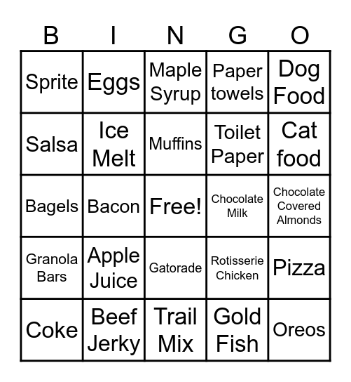 Costco Service Bingo Card