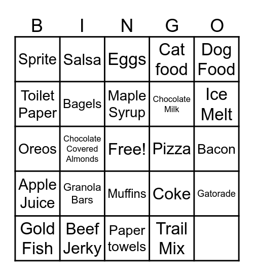 Costco Service Bingo Card