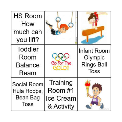 Head Start Olypics Bingo Card