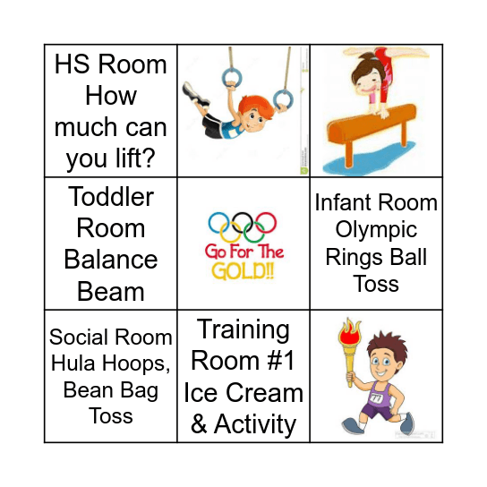 Head Start Olypics Bingo Card