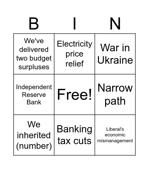 BINGO Card