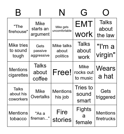 Mike's Bingo Card