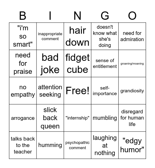 You Already Know Bingo Card