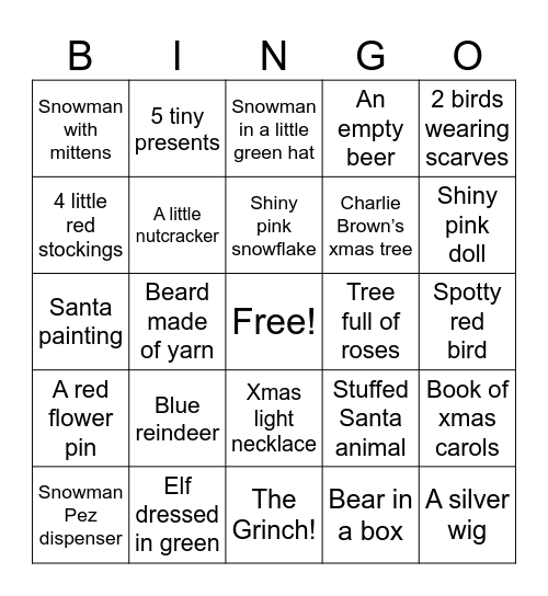 Eldri Snow Variety Show BINGO! Bingo Card