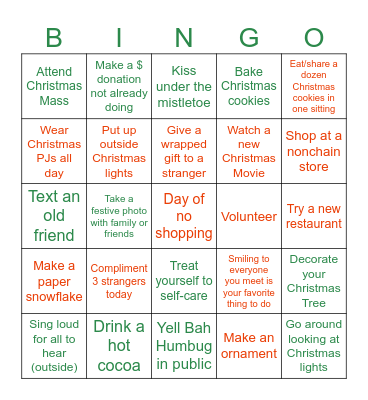 Christmas Bingo Card