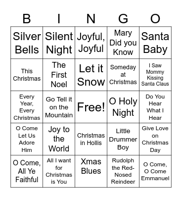 Name that Christmas song Bingo Card
