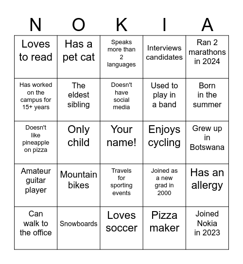 Holiday Bingo Card