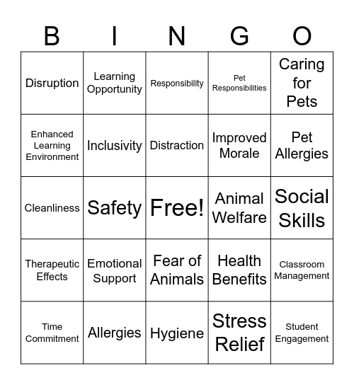 Debate Bingo Card